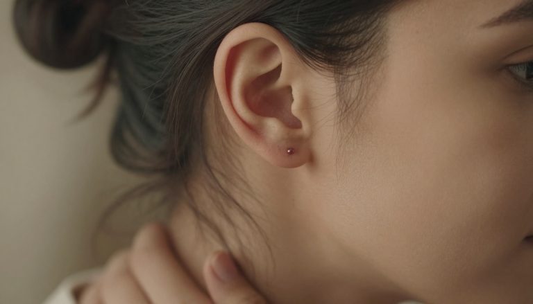 oreille avec un piercing conch discret en cartilage