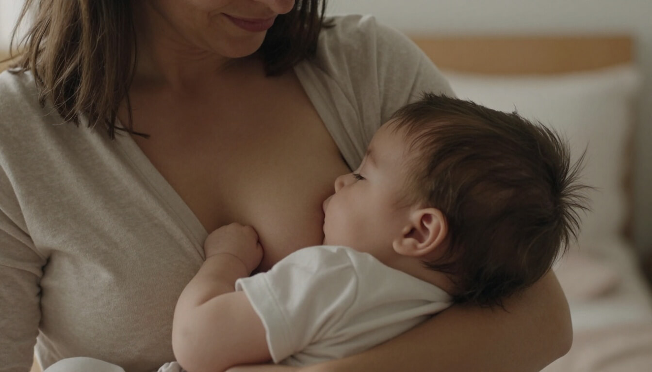 mère allaitant son bébé dans un fauteuil confortable à la maison