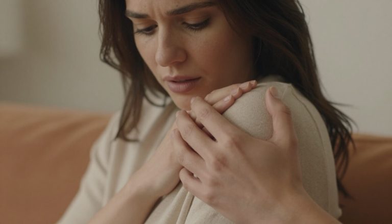 femme recevant un toucher doux sur son épaule